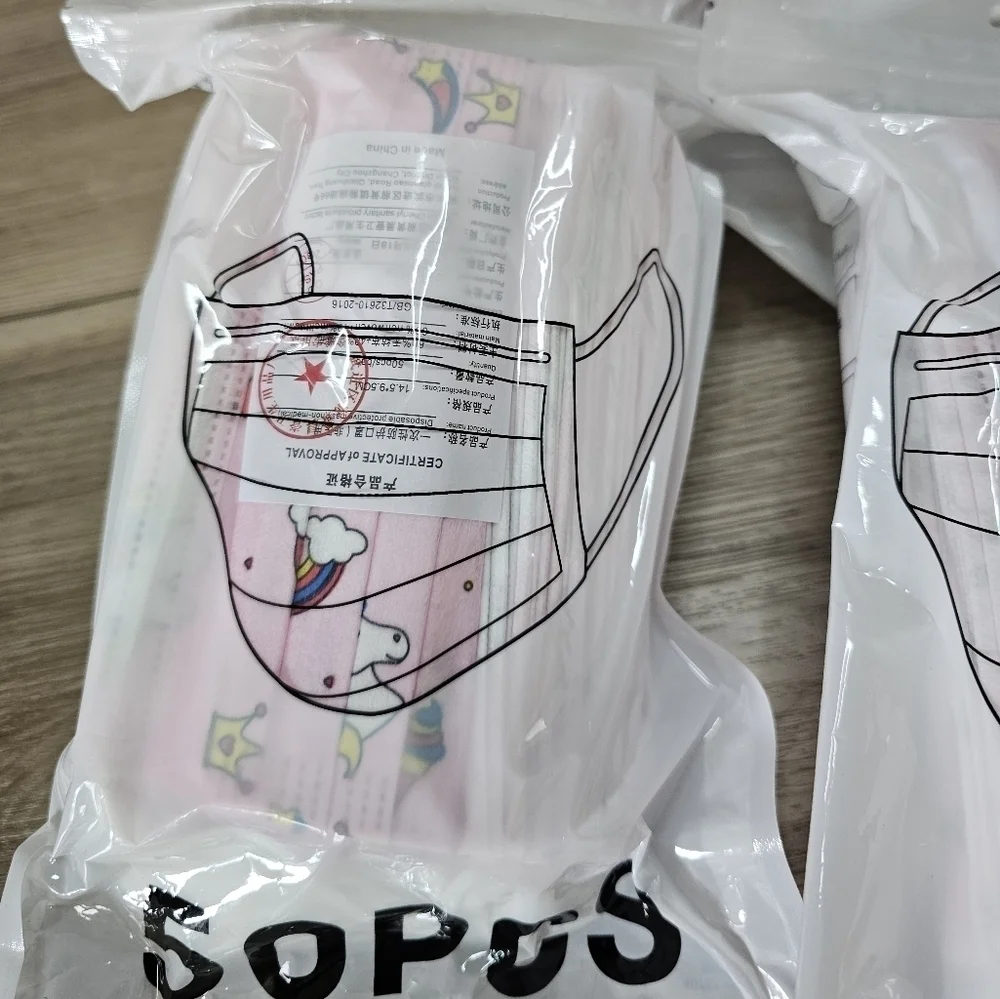 200 Pcs Kids Face Mask Pink Unicorn
